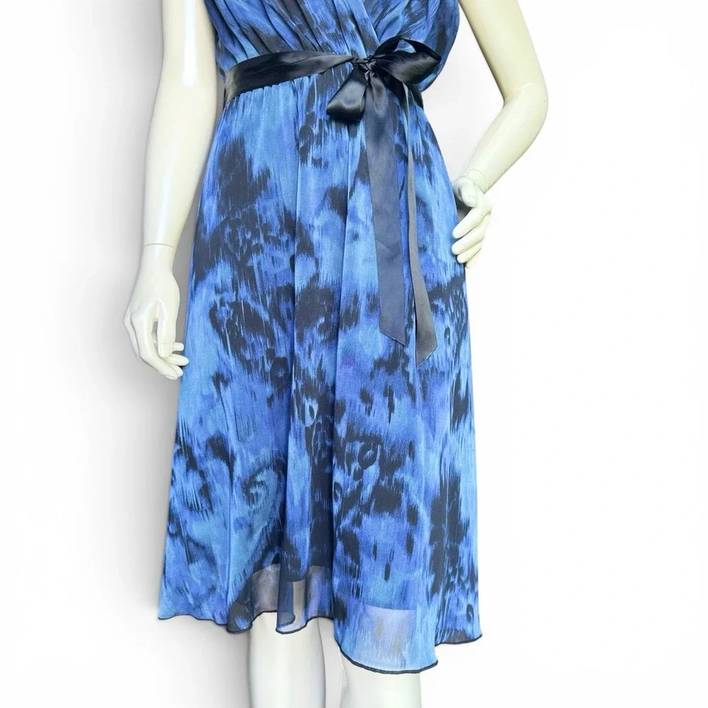 Roz & Ali Sleeveless Blue Flowy Dress 14 Whimsigoth